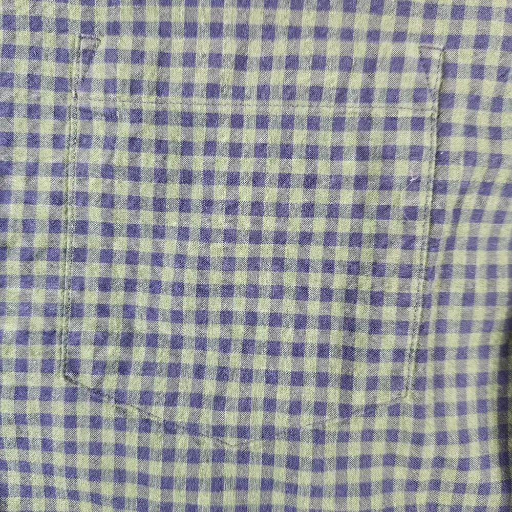 J Crew Mercantile Flex Shirt M Green Blue Gingham Button Down Long Sleeve Casual